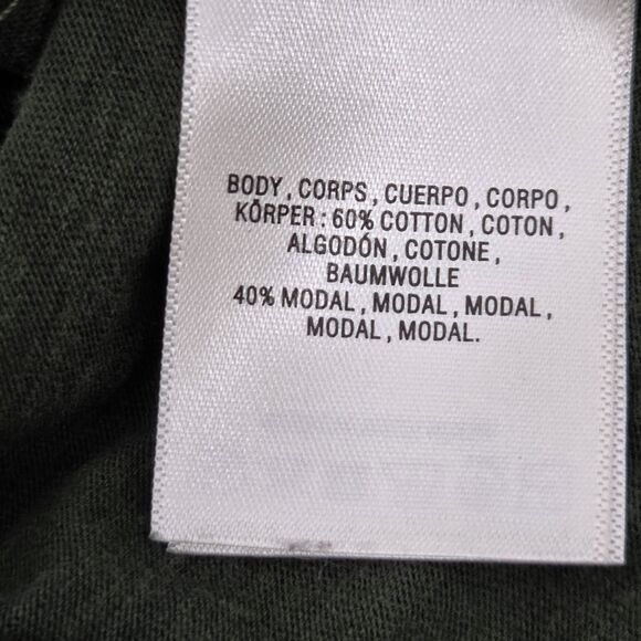 Maeve Ruched Long Sleeve Top Womens Size Medium Drab Olive Green Fall Boho Work - Picture 8 of 9